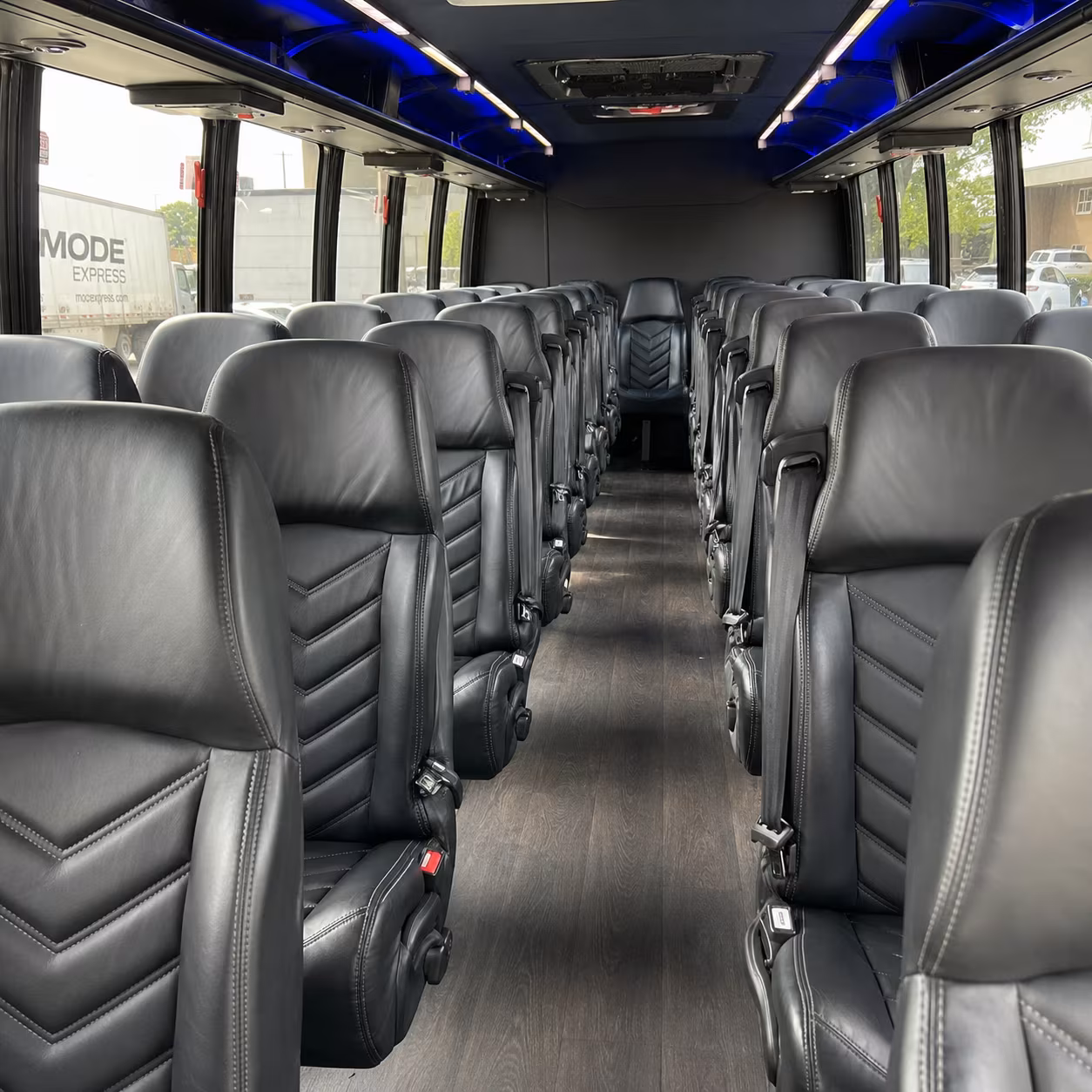 hoover 25 passenger minibus inside
