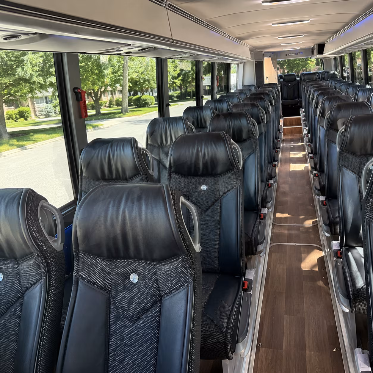 hoover 40 passenger charter bus inside
