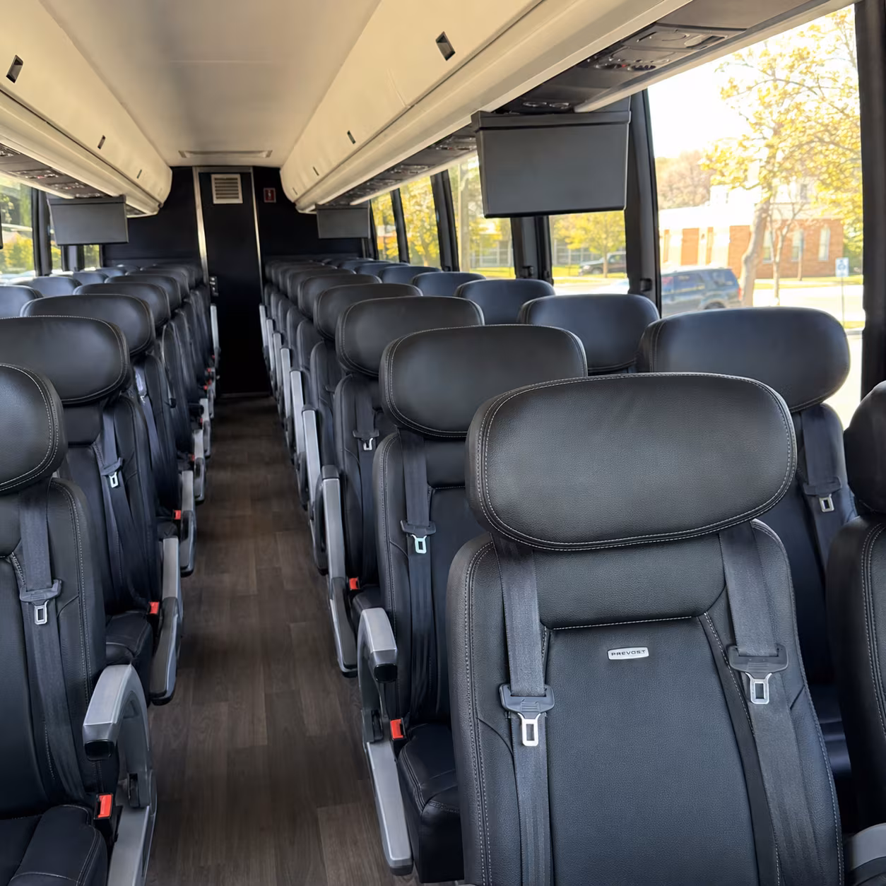 hoover 45 passenger charter bus inside